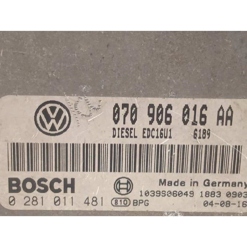 Recambio de centralita motor uce para volkswagen touareg (7la) tdi v10 referencia OEM IAM 070906016AA  0281011481