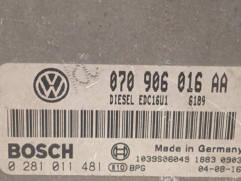 Recambio de centralita motor uce para volkswagen touareg (7la) tdi v10 referencia OEM IAM 070906016AA  0281011481