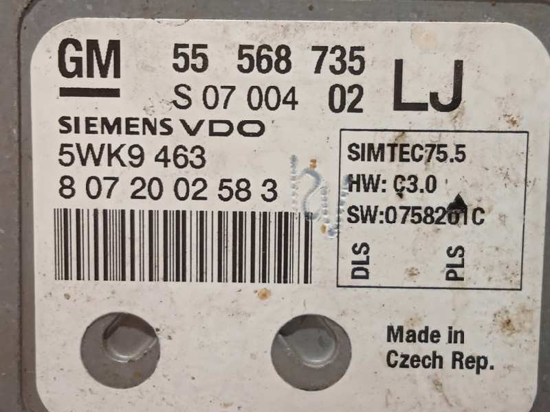Recambio de centralita motor uce para opel astra h ber. cosmo referencia OEM IAM 55568735  5WK9463