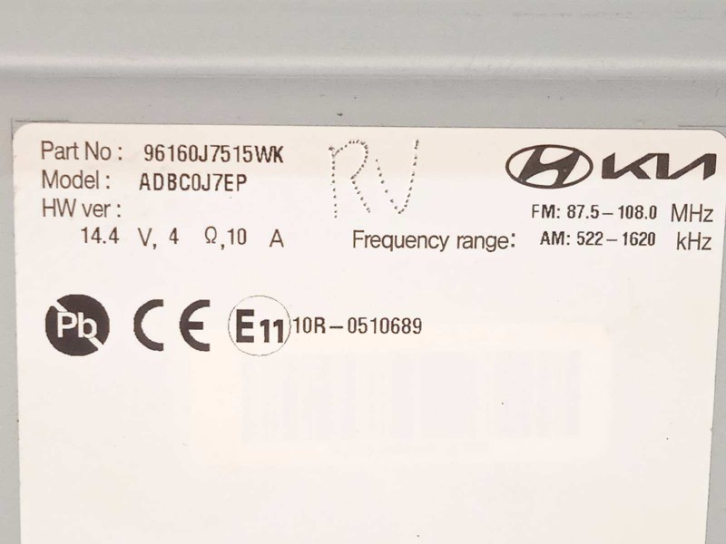 Recambio de sistema audio / radio cd para kia xceed 1.0 tgdi cat referencia OEM IAM 96160J7515WK  