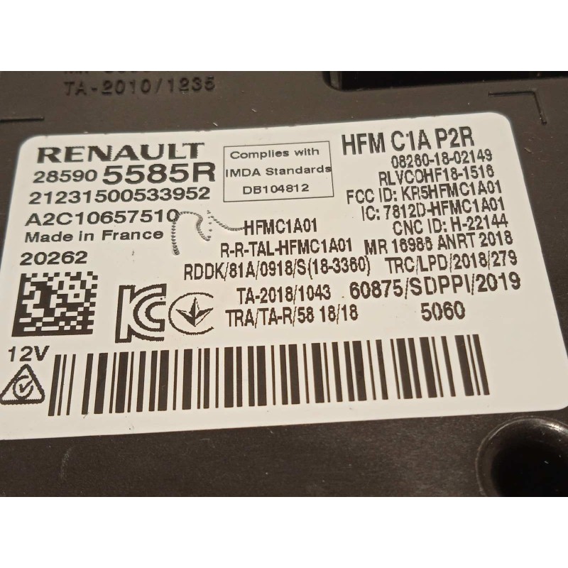 Recambio de modulo electronico para renault clio v 1.0 tce referencia OEM IAM 285905585R  