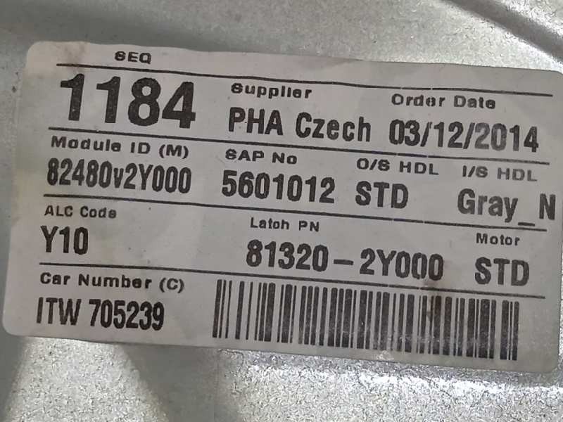 Recambio de elevalunas delantero derecho para hyundai ix35 1.7 crdi cat referencia OEM IAM 824802Y000  