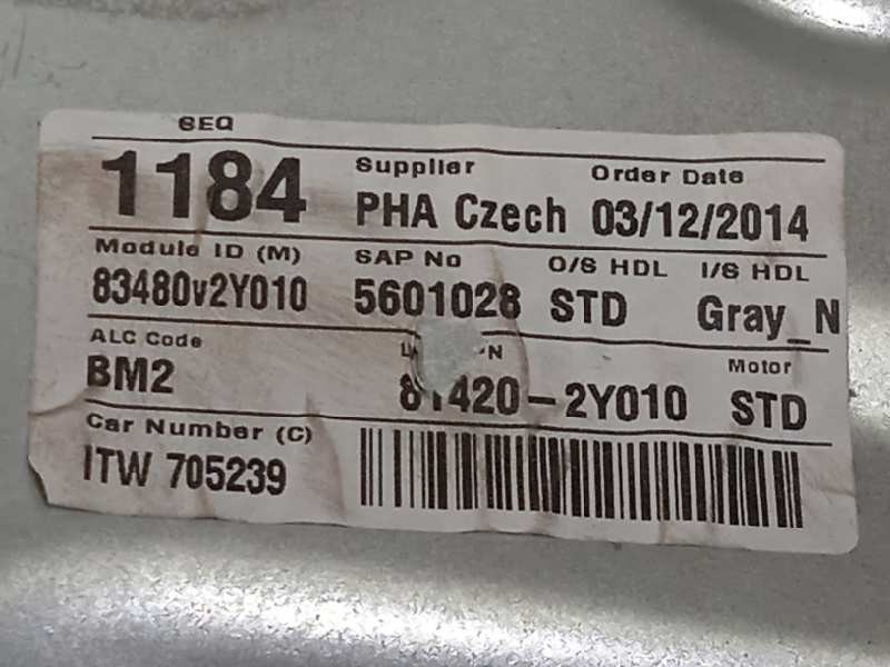 Recambio de elevalunas trasero derecho para hyundai ix35 1.7 crdi cat referencia OEM IAM 834802Y010  