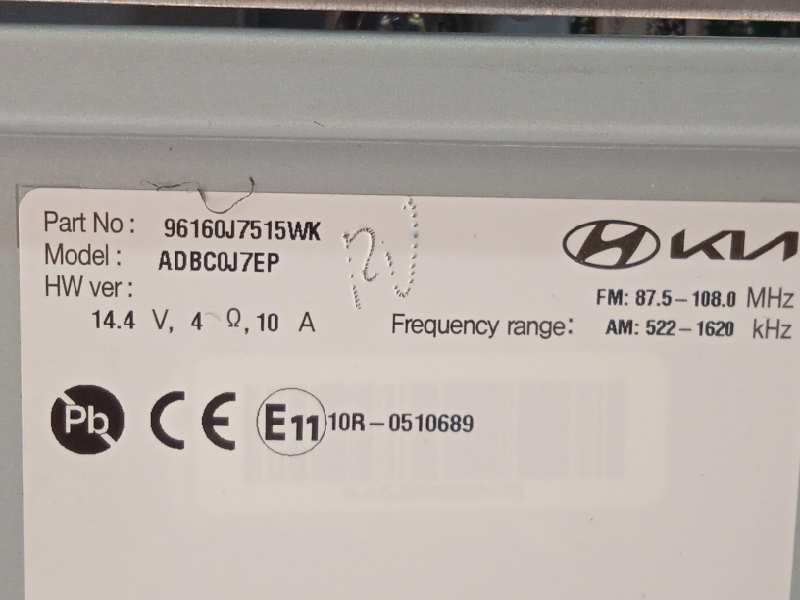 Recambio de sistema audio / radio cd para kia xceed 1.0 tgdi cat referencia OEM IAM 96160J7515WK  