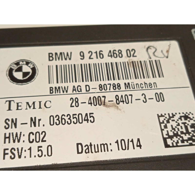 Recambio de modulo electronico para bmw serie 4 coupe (f32) 420d referencia OEM IAM 9216468  