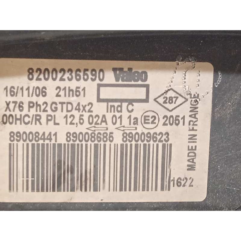 Recambio de faro izquierdo para renault kangoo (f/kc0) 1.5 dci diesel referencia OEM IAM 8200236590  