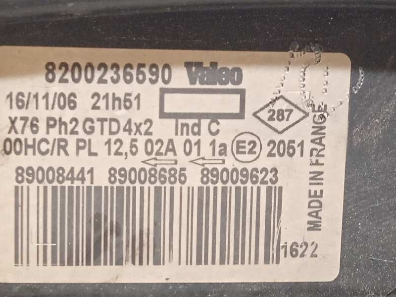 Recambio de faro izquierdo para renault kangoo (f/kc0) 1.5 dci diesel referencia OEM IAM 8200236590  