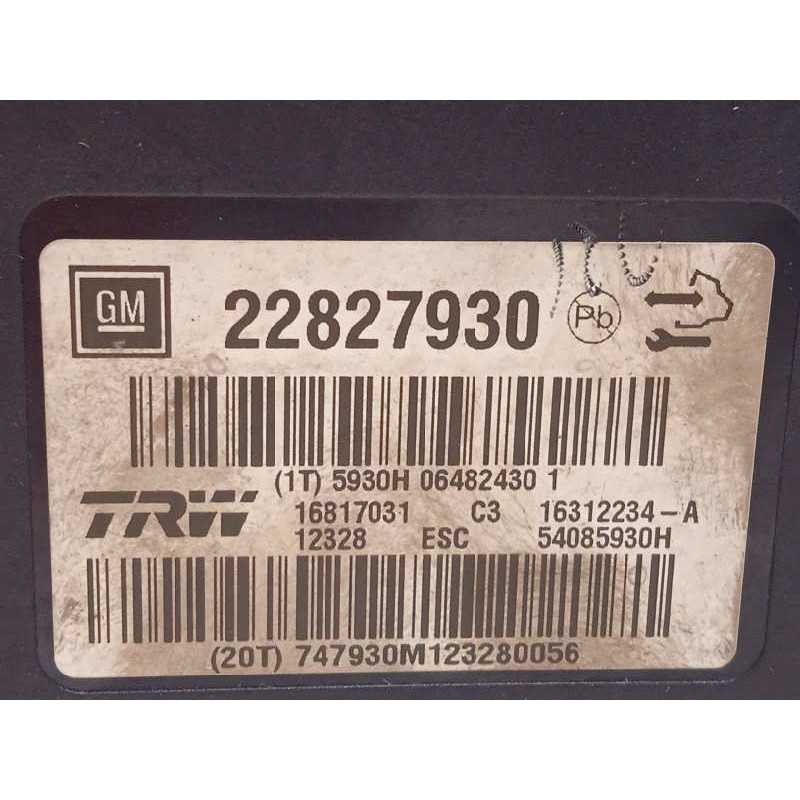 Recambio de abs para opel insignia berlina selective referencia OEM IAM 22827930 16312234A 16817031