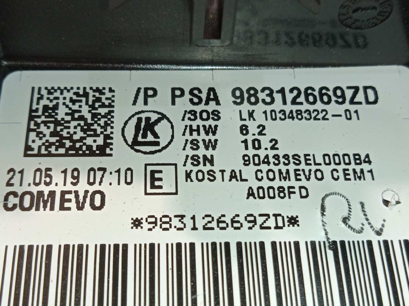 Recambio de mando intermitentes para citroën c5 aircross shine referencia OEM IAM 98312669ZD  
