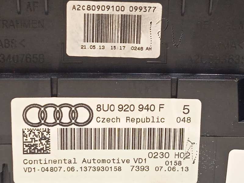 Recambio de cuadro instrumentos para audi rs q3 (8ub) 2.5 tfsi quattro referencia OEM IAM 8U0920940F  