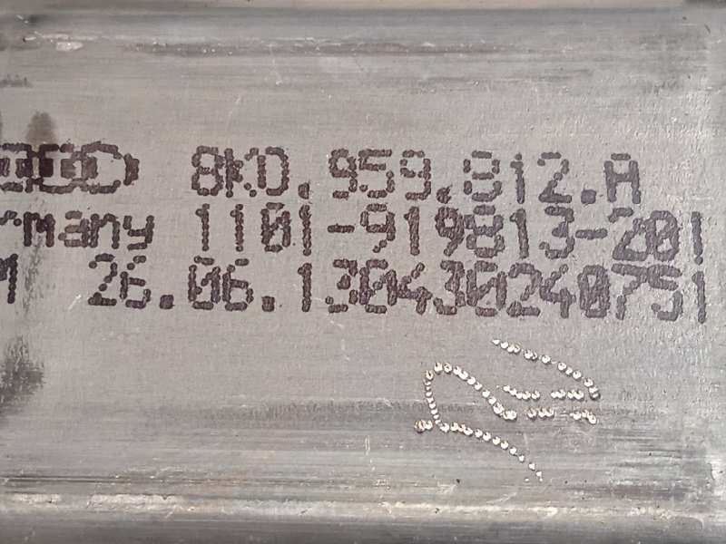 Recambio de elevalunas trasero derecho para audi rs q3 (8ub) 2.5 tfsi quattro referencia OEM IAM 8U0839462  8K0959812A