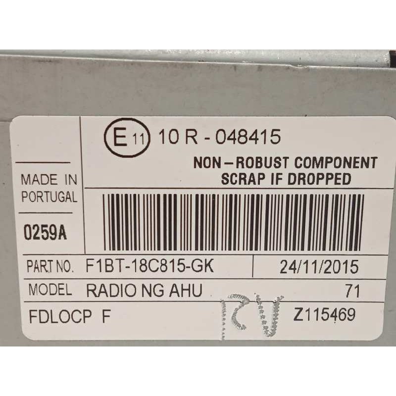 Recambio de sistema audio / radio cd para ford focus lim. titanium referencia OEM IAM F1BT18C815GK  2335495