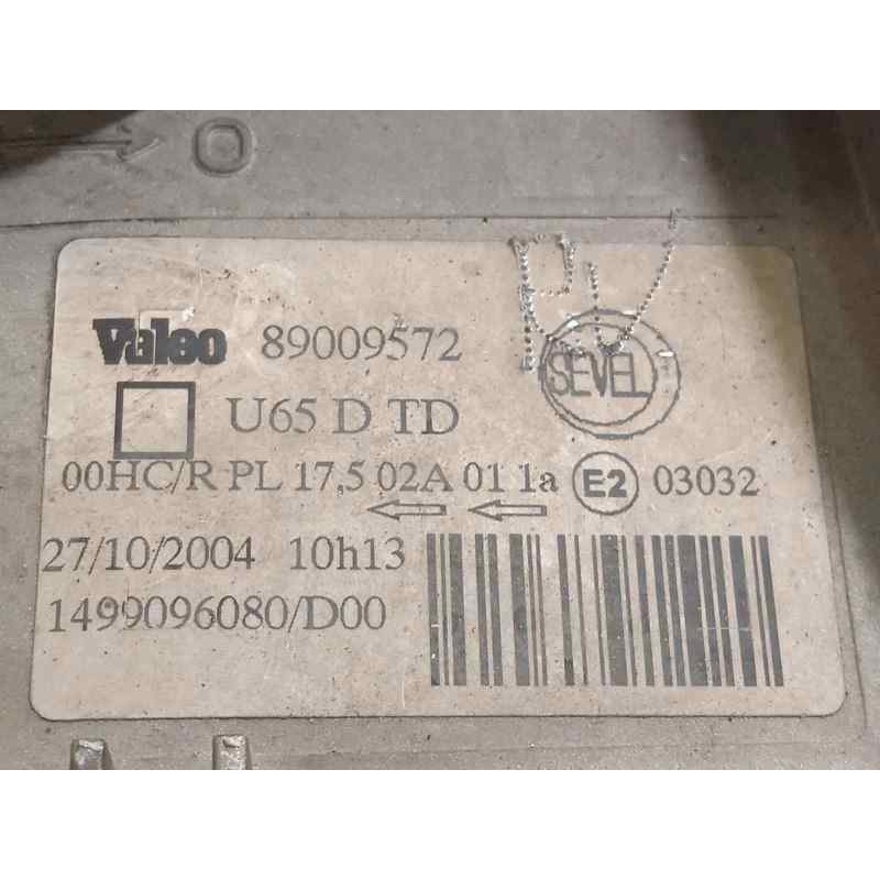 Recambio de faro derecho para fiat scudo (222) 2.0 jtd cat referencia OEM IAM 1499096080  89009572