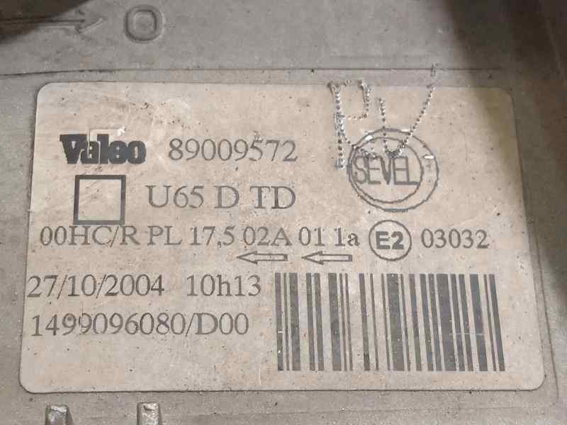 Recambio de faro derecho para fiat scudo (222) 2.0 jtd cat referencia OEM IAM 1499096080  89009572