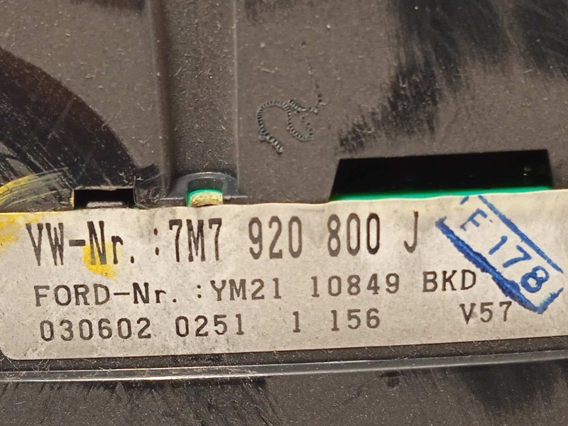 Recambio de cuadro instrumentos para seat alhambra (7v9) 1.9 tdi referencia OEM IAM 7M7920800J  