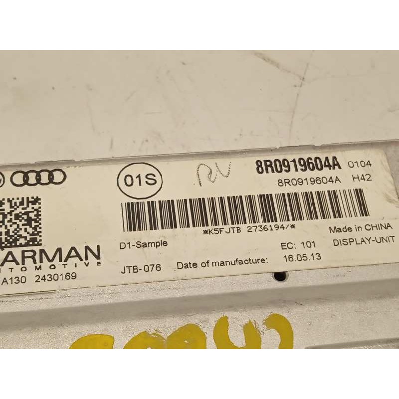 Recambio de pantalla multifuncion para audi a5 coupe (8t) 2.0 tdi referencia OEM IAM 8R0919604A  