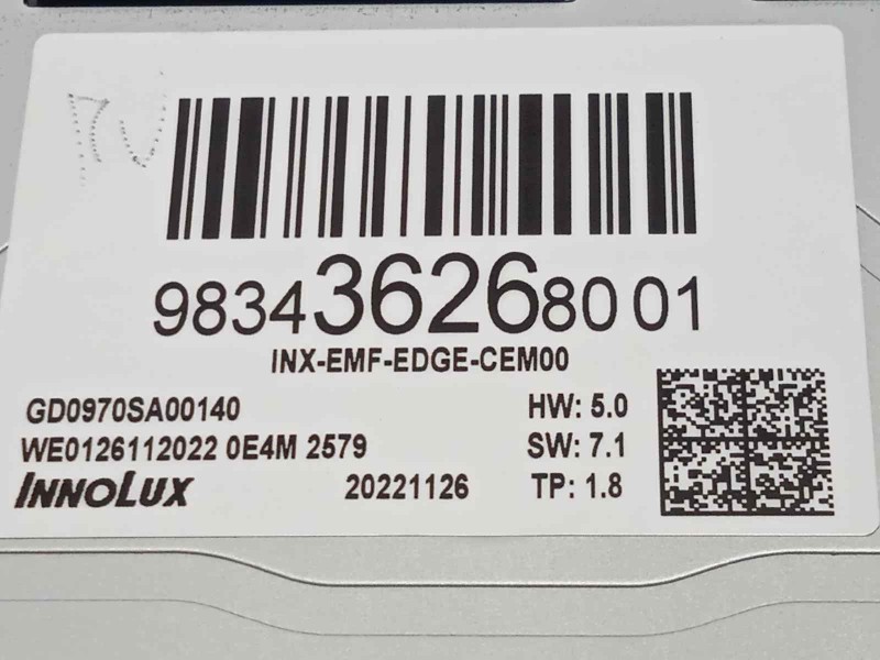 Recambio de pantalla multifuncion para peugeot 308 gt referencia OEM IAM 9834362680  