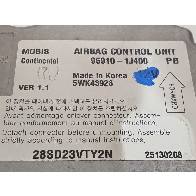 Recambio de centralita airbag para hyundai i20 1.2 16v cat referencia OEM IAM 959101J400  