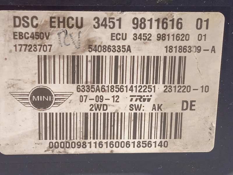 Recambio de abs para bmw mini countryman (r60) one d referencia OEM IAM 34519811616 54086335A 17723707