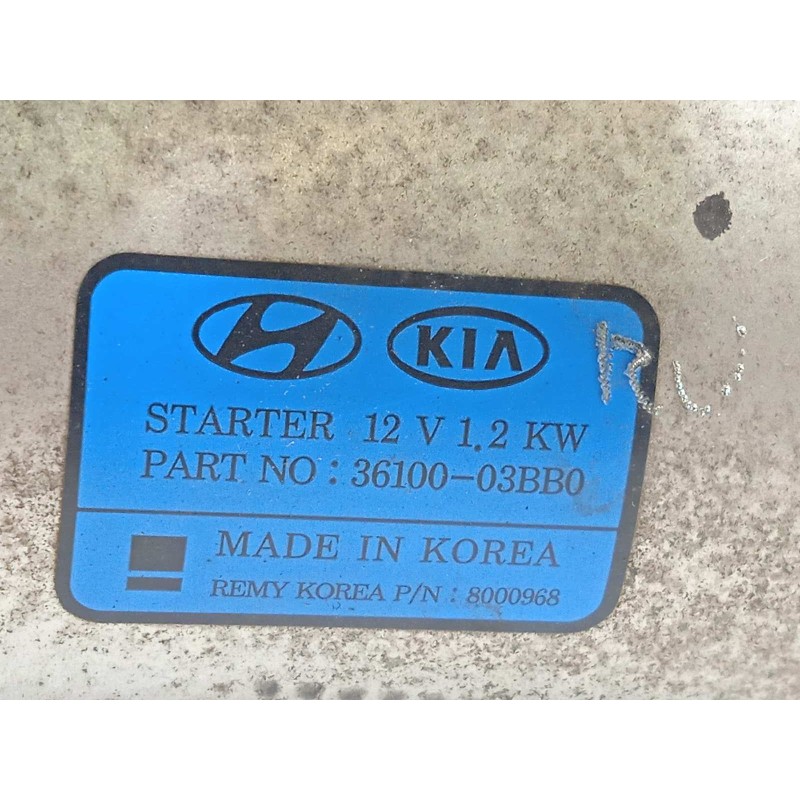 Recambio de motor arranque para kia stonic (ybcuv) 1.2 cat referencia OEM IAM 3610003BB0  