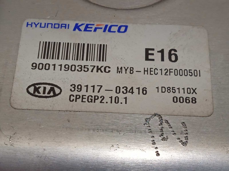 Recambio de centralita motor uce para kia stonic (ybcuv) 1.2 cat referencia OEM IAM 3911703416  