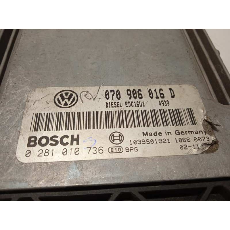 Recambio de centralita motor uce para volkswagen touareg (7la) tdi v10 referencia OEM IAM 070906016D  0281010736