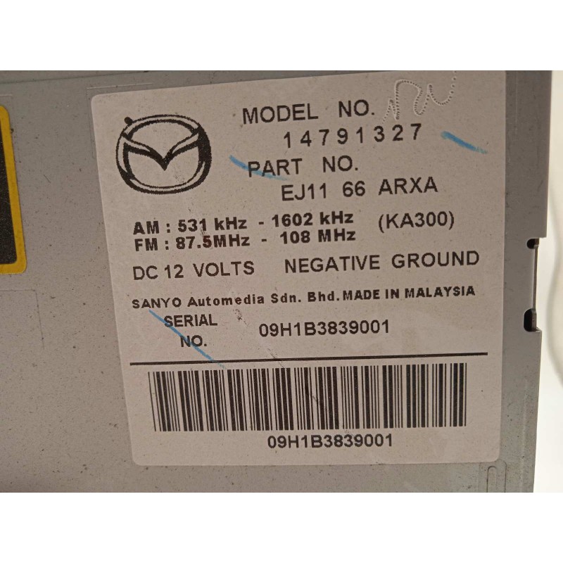 Recambio de sistema audio / radio cd para mazda cx-7 (er) active referencia OEM IAM EJ1166ARXA  