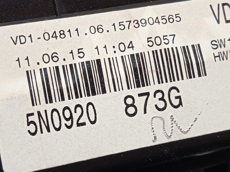 Recambio de cuadro instrumentos para volkswagen tiguan (5n2) t1 bluemotion referencia OEM IAM 5N0920873G  