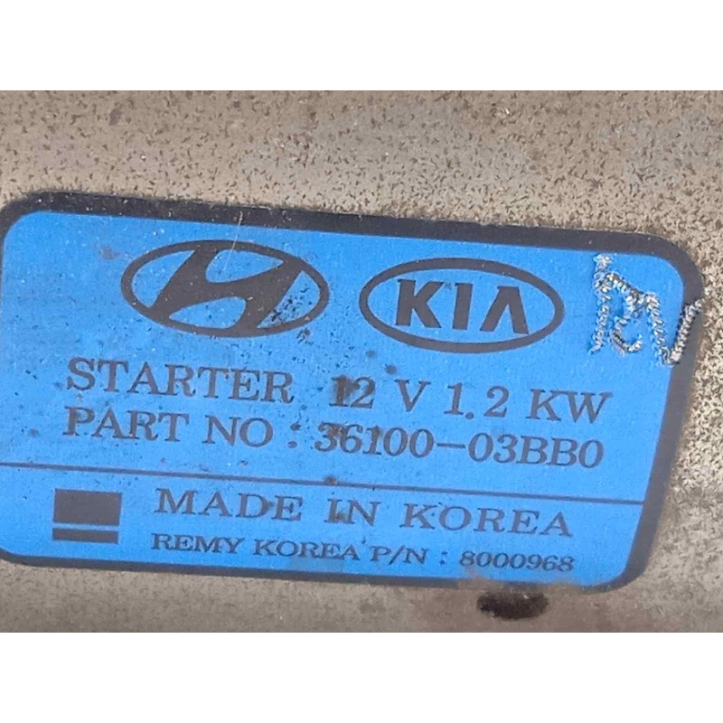 Recambio de motor arranque para kia rio drive referencia OEM IAM 3610003BB0  