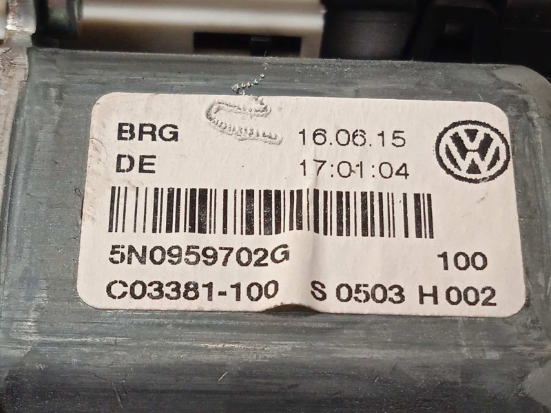 Recambio de elevalunas delantero derecho para volkswagen tiguan (5n2) t1 bluemotion referencia OEM IAM 5N1837462 5N0837756 5N095