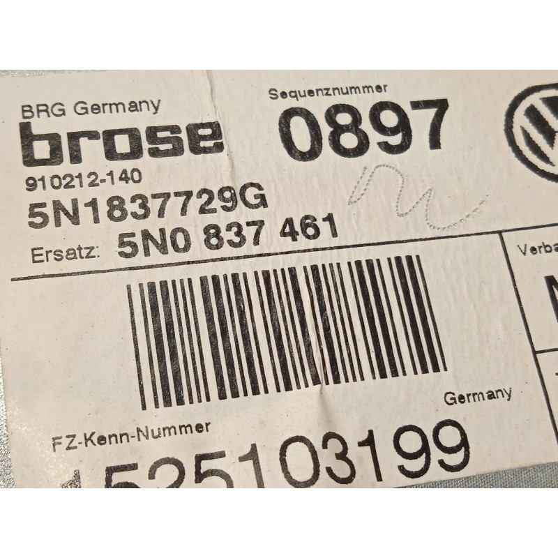 Recambio de elevalunas delantero izquierdo para volkswagen tiguan (5n2) t1 bluemotion referencia OEM IAM 5N1837461 5N0837755 5N0