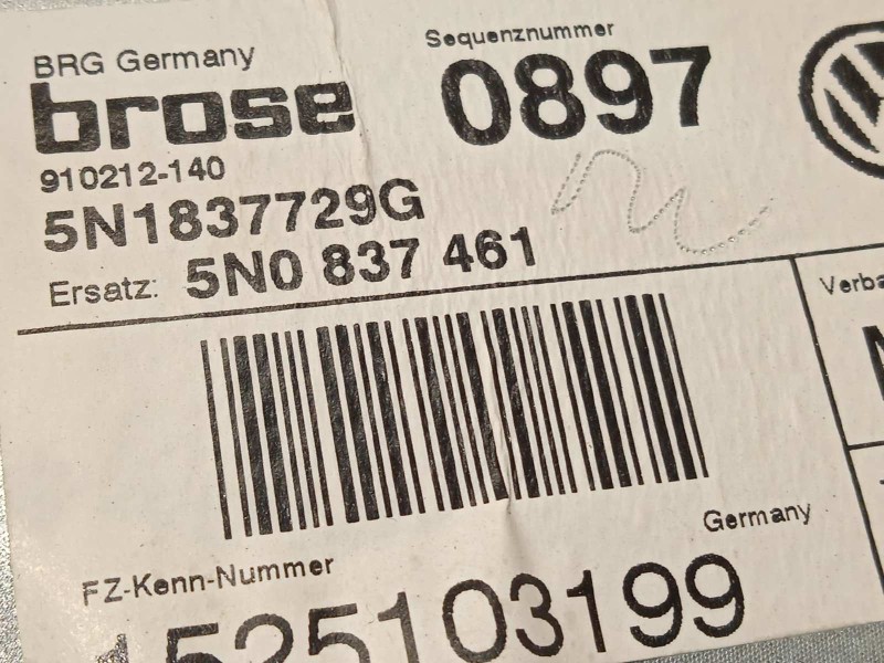 Recambio de elevalunas delantero izquierdo para volkswagen tiguan (5n2) t1 bluemotion referencia OEM IAM 5N1837461 5N0837755 5N0