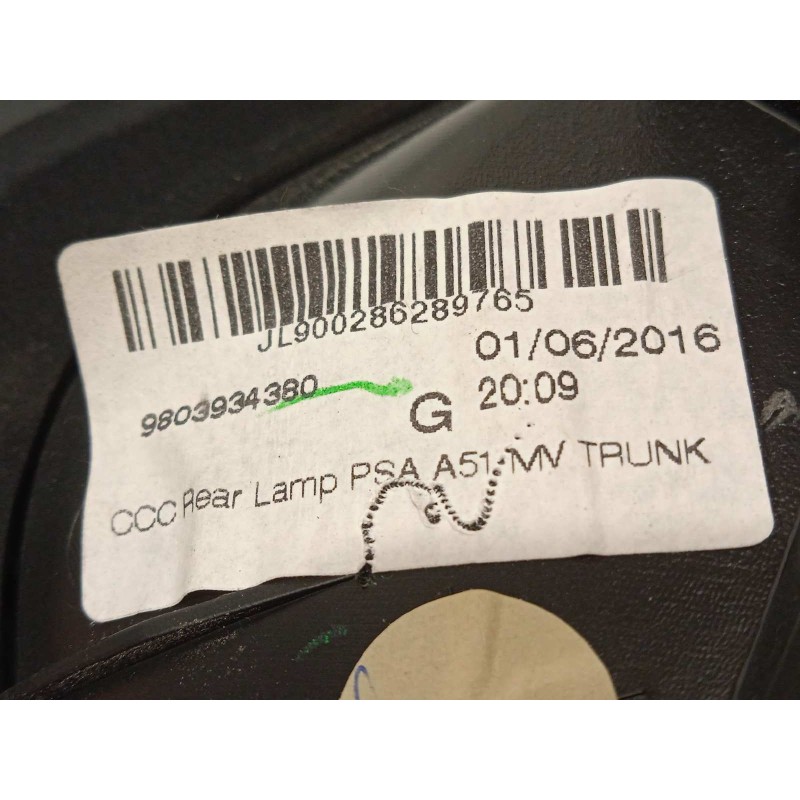 Recambio de piloto trasero izquierdo interior para citroën c3 live edition referencia OEM IAM 9803934380  