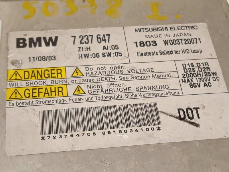 Recambio de centralita faros xenon para bmw serie 3 touring (e91) 318d referencia OEM IAM 7237647 63117237647 W003T20071