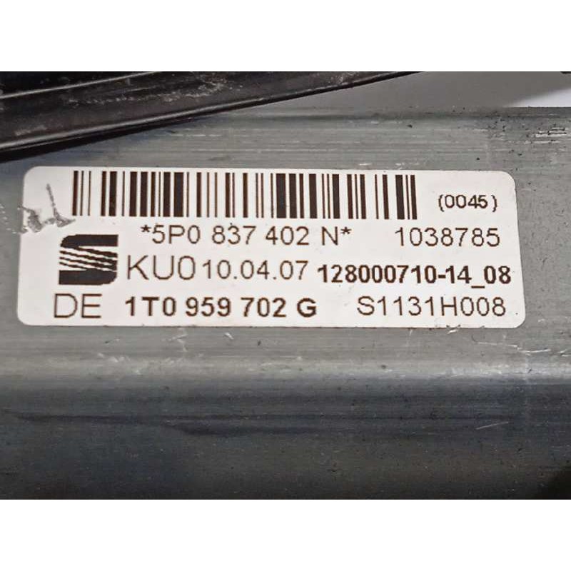 Recambio de elevalunas delantero derecho para seat altea (5p1) stylance / style referencia OEM IAM 1T0959702G  5P0837402N