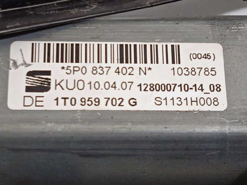 Recambio de elevalunas delantero derecho para seat altea (5p1) stylance / style referencia OEM IAM 1T0959702G  5P0837402N