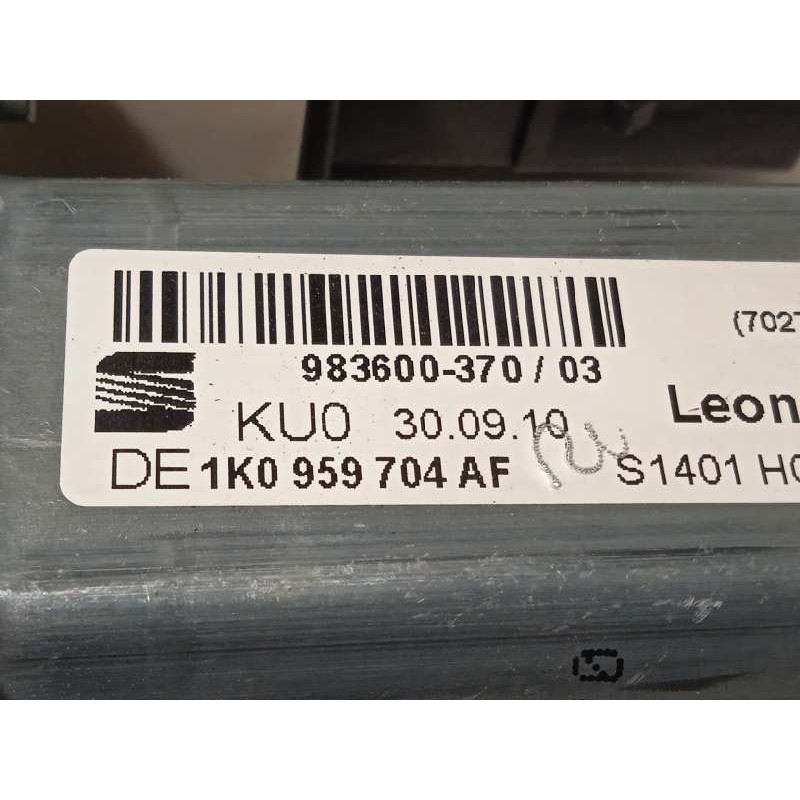 Recambio de elevalunas trasero derecho para seat leon (1p1) 1.6 tdi referencia OEM IAM 1K0959704AF  