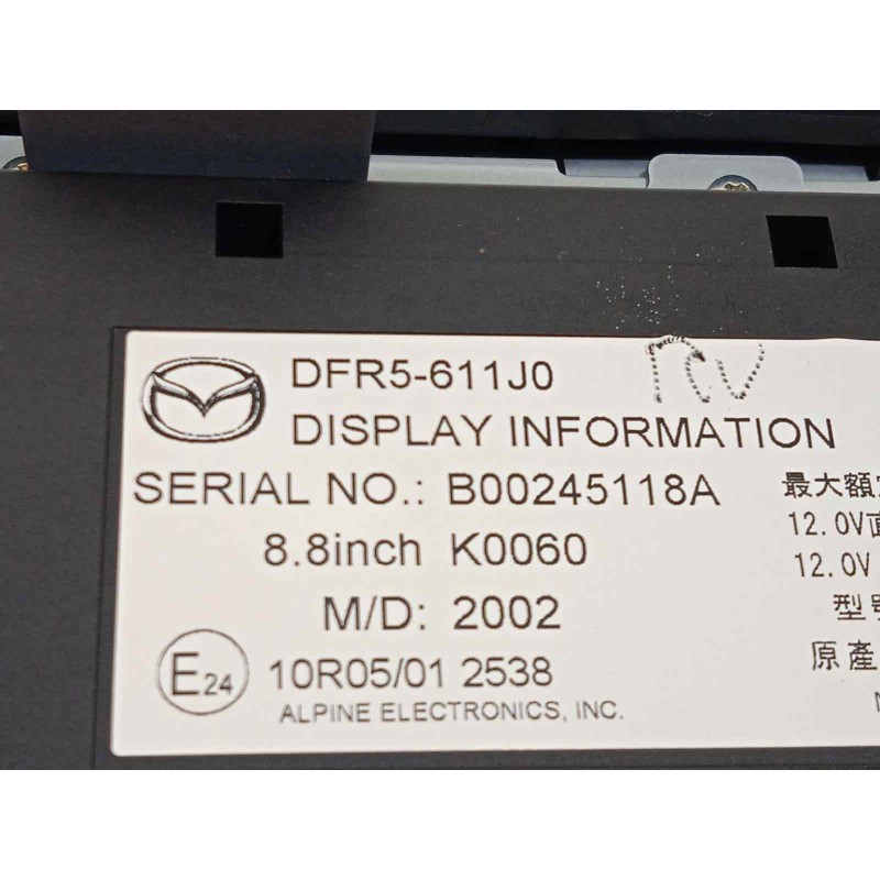 Recambio de pantalla multifuncion para mazda cx-30 referencia OEM IAM DFR5611J0  DFR5