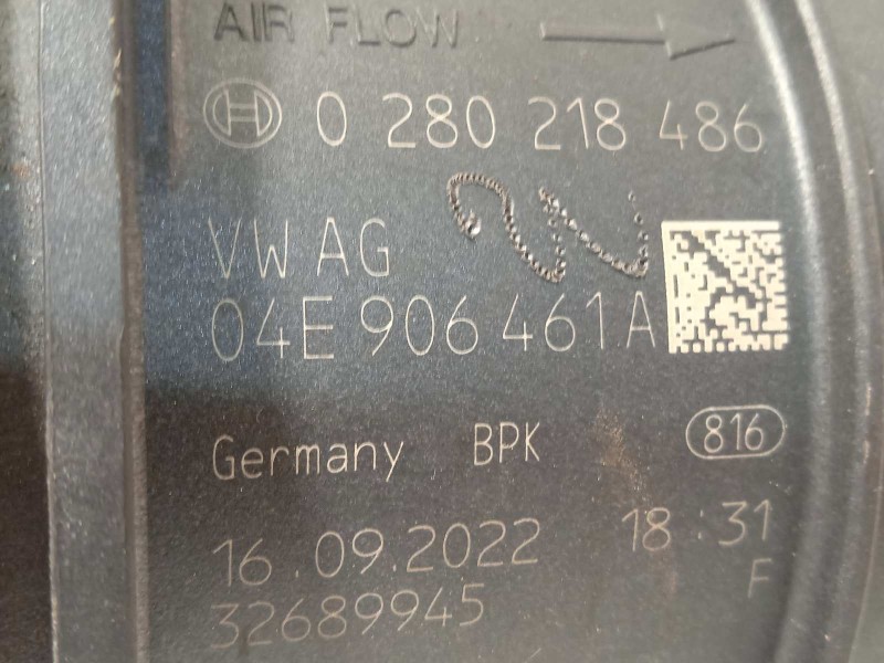 Recambio de caudalimetro para volkswagen t6.1 caravelle (sh) 2.0 tdi referencia OEM IAM 04E906461A  0280218486