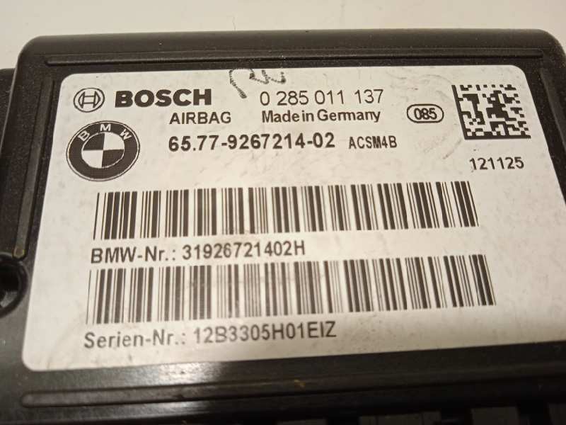 Recambio de centralita airbag para bmw serie 1 lim. (f20) 118d referencia OEM IAM 65779267214  