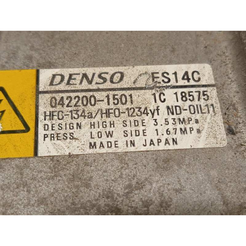 Recambio de compresor aire acondicionado para toyota yaris hybrid active referencia OEM IAM 0422001501  8837015010