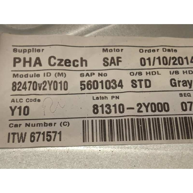 Recambio de elevalunas delantero izquierdo para hyundai ix35 1.7 crdi cat referencia OEM IAM 824702Y010  