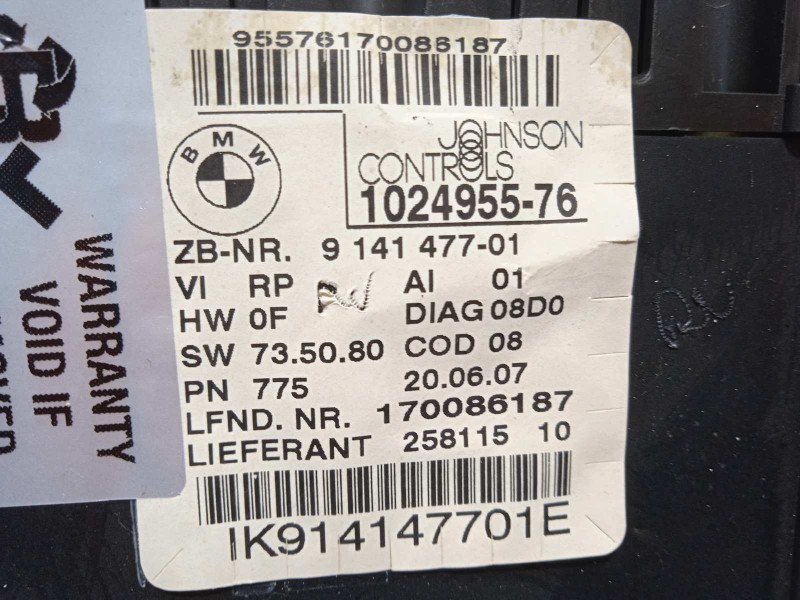 Recambio de cuadro instrumentos para bmw serie 1 berlina (e81/e87) 120d referencia OEM IAM 9141477  