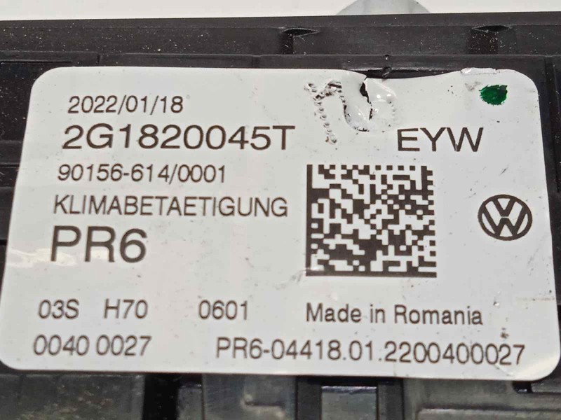 Recambio de mando calefaccion / aire acondicionado para volkswagen polo 1.0 tsi referencia OEM IAM 2G1820045T  2G1820045TEYW