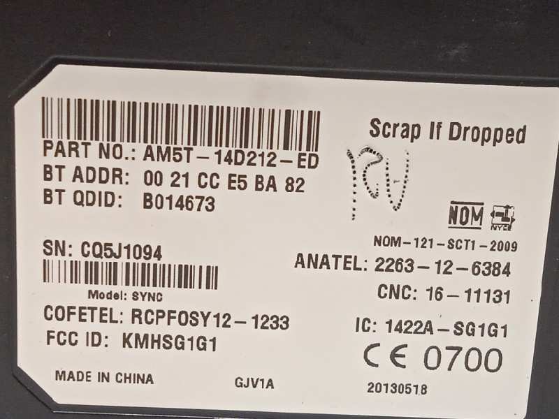 Recambio de modulo electronico para ford c-max trend referencia OEM IAM AM5T14D212ED  2016484