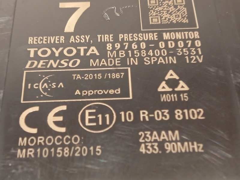 Recambio de modulo electronico para toyota yaris hybrid active referencia OEM IAM 897600D070  