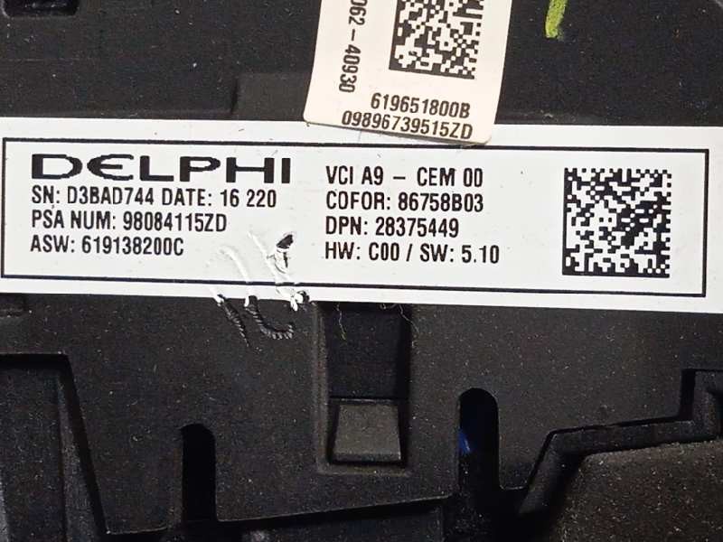 Recambio de volante para peugeot 208 1.2 12v vti referencia OEM IAM 98084115ZD  96739515ZD