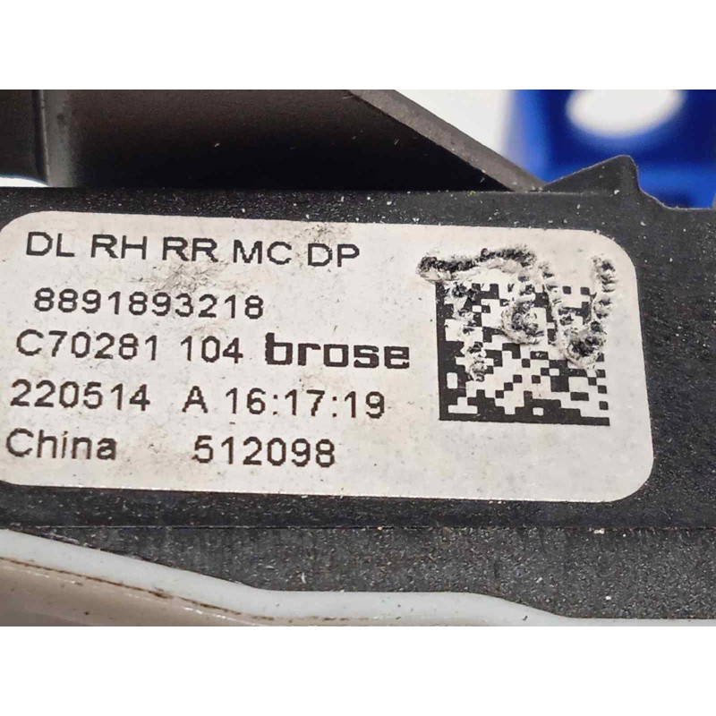 Recambio de cerradura puerta trasera derecha para lynk&co lynk & co 01 1.5 phev referencia OEM IAM 8891893218  