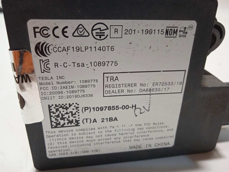 Recambio de modulo electronico para tesla model 3 referencia OEM IAM 109785500H  