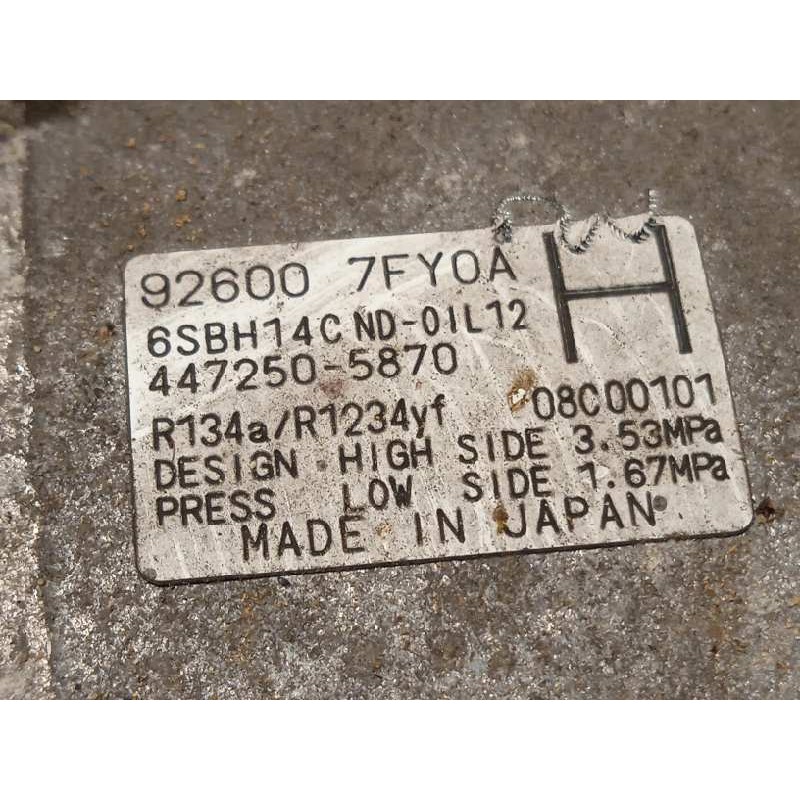 Recambio de compresor aire acondicionado para nissan x-trail (t32) n-connecta referencia OEM IAM 926007FY0A  4472505870